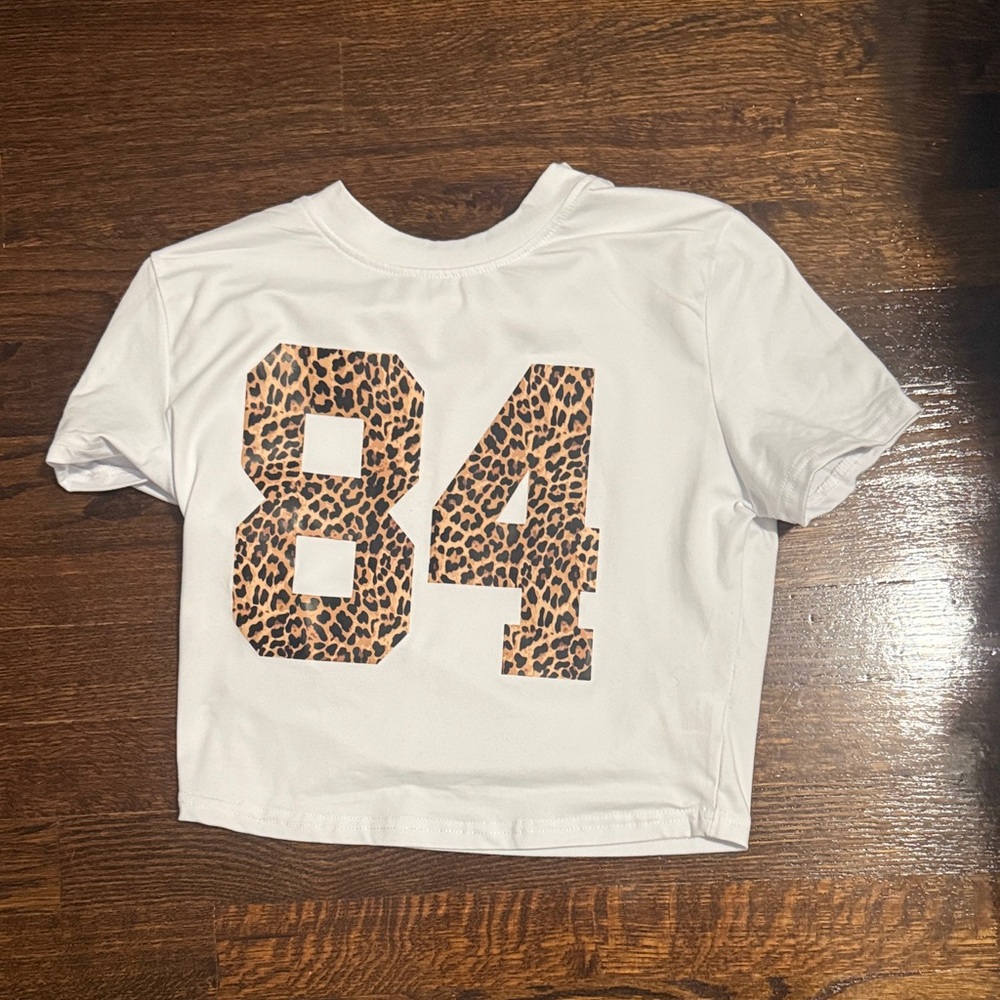 Cheetah number baby tee